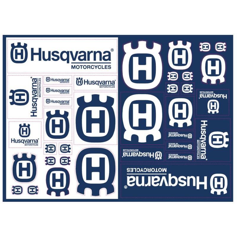 Planche d'autocollants A4 Husqvarna "Sticker Sheet"