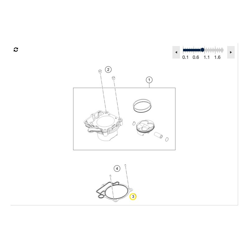 Kit piston Cote 2 (Gr. II) pour Husqvarna FC 350(23+) et FE 350 (24+)