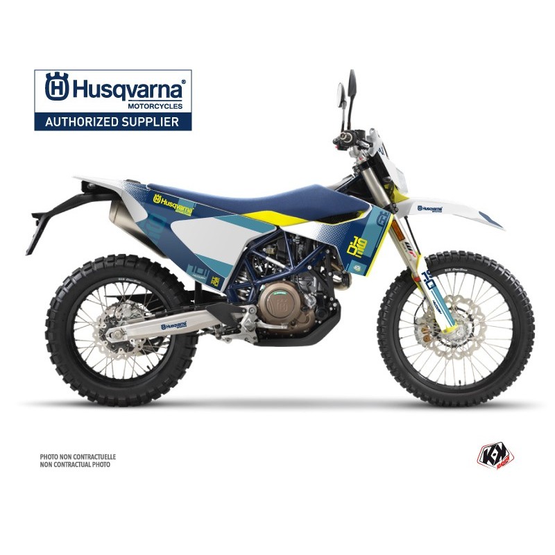 Kit déco Motocross HUSQVARNA Hero Bleu/Jaune pour 701 Enduro