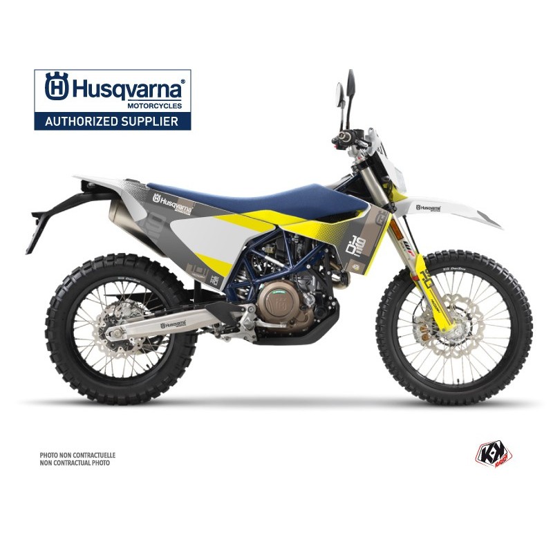 Kit déco Motocross HUSQVARNA Hero Gris/Jaune pour 701 Enduro