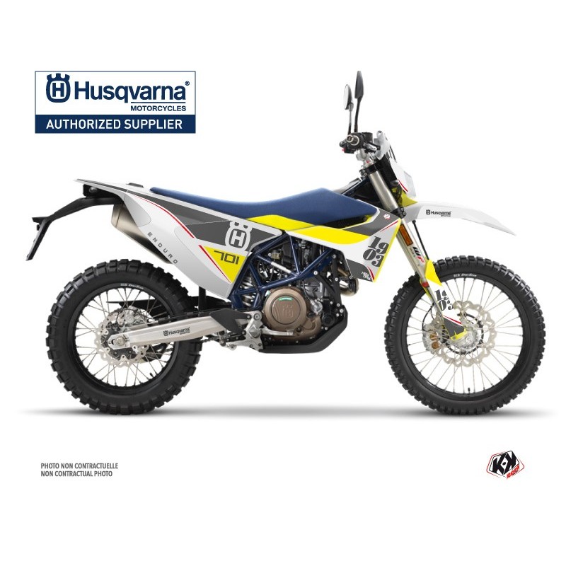 Kit déco Motocross HUSQVARNA Heyday Gris/Jaune pour 701 Enduro