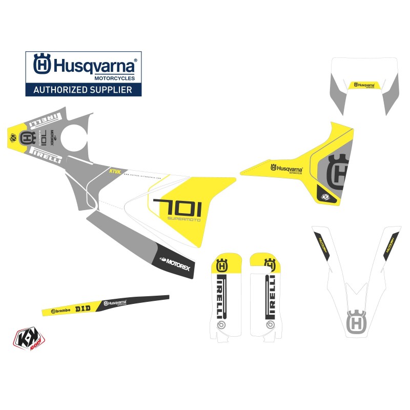 Kit déco Motocross HUSQVARNA Diskovery Gris pour 701 Enduro