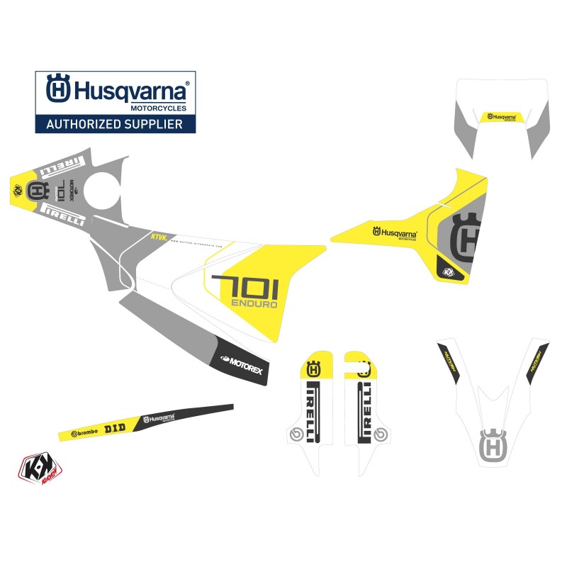 Kit déco Motocross HUSQVARNA Diskovery Gris pour 701 Supermoto