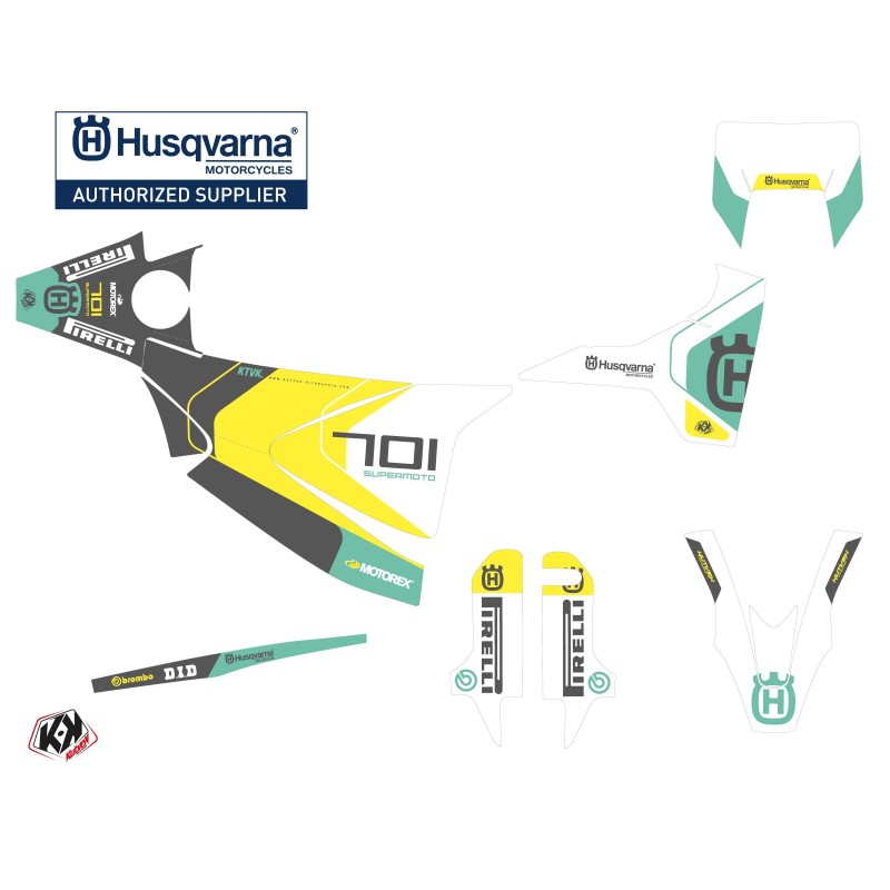 Kit déco Motocross HUSQVARNA Diskovery Vert pour 701 Supermoto