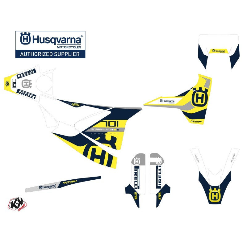 Kit déco Motocross HUSQVARNA Reef Bleu pour 701 Supermoto