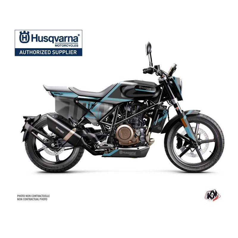 Kit déco Moto HUSQVARNA Sekment Noir/Bleu Série pour SVARTPILEN 701