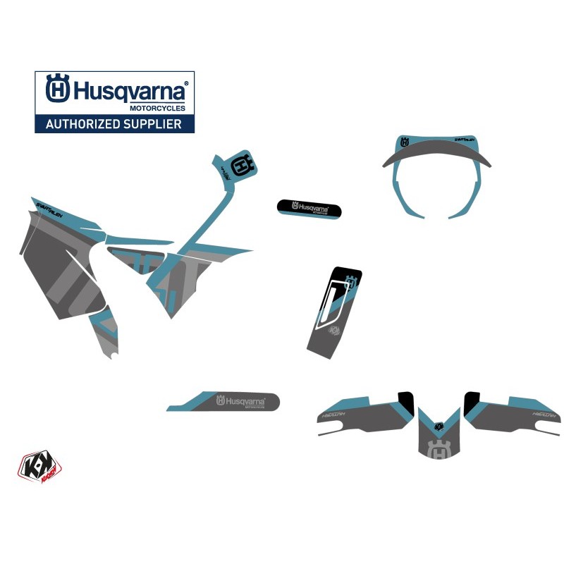Kit déco Moto HUSQVARNA Sekment Noir/Bleu Série pour SVARTPILEN 701