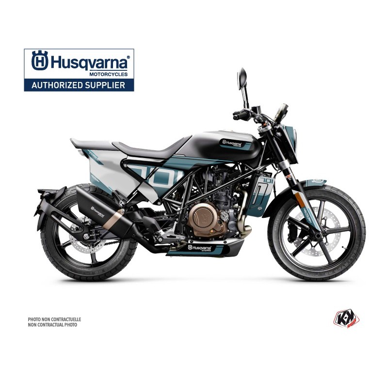 Kit déco Moto HUSQVARNA Straight Bleu/Blanc Série pour SVARTPILEN 701