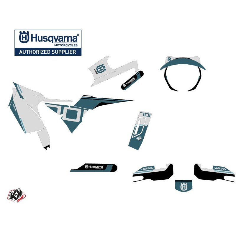Kit déco Moto HUSQVARNA Straight Bleu/Blanc Série pour SVARTPILEN 701