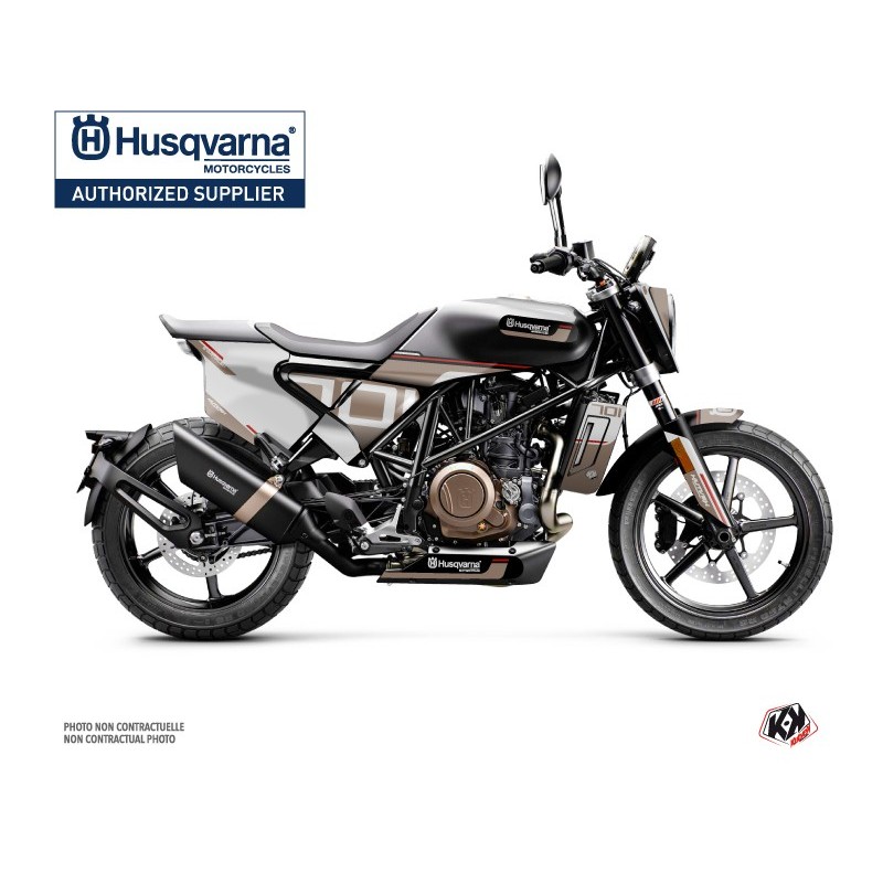 Kit déco Moto HUSQVARNA Straight Blanc/Marron Série pour SVARTPILEN 701