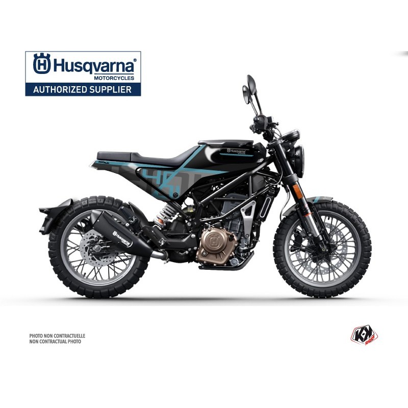 Kit déco Moto HUSQVARNA Sekment Noir/Bleu Série pour SVARTPILEN 401