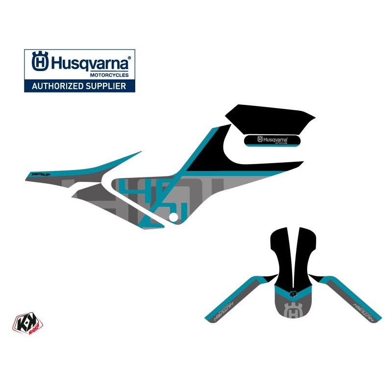 Kit déco Moto HUSQVARNA Sekment Noir/Bleu Série pour SVARTPILEN 401