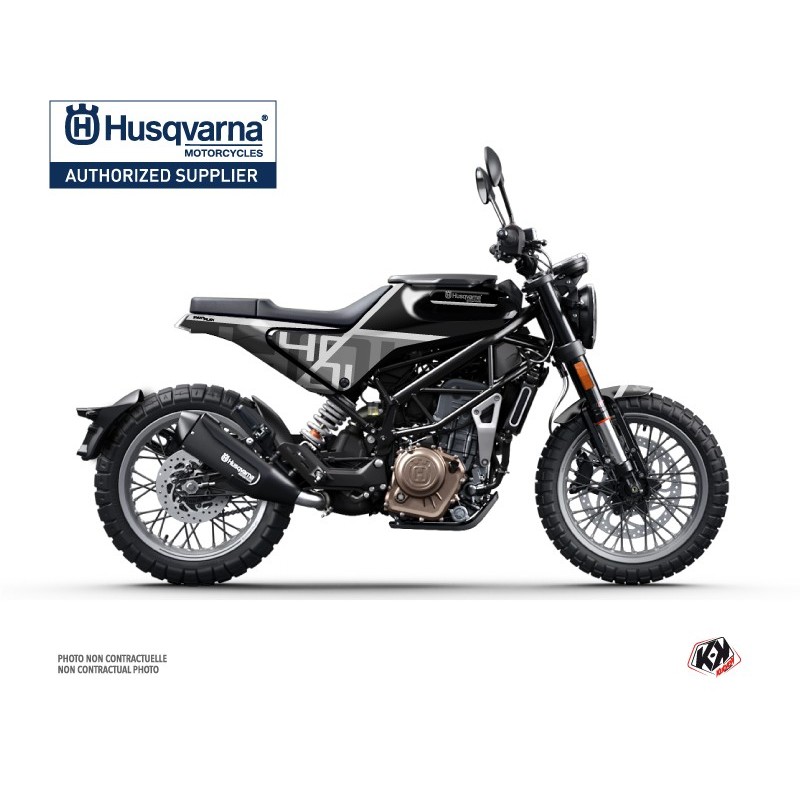 Kit déco Moto HUSQVARNA Sekment Noir/Gris Série pour SVARTPILEN 401