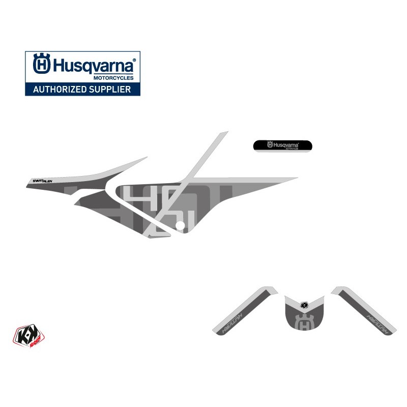 Kit déco Moto HUSQVARNA Sekment Noir/Gris Série pour SVARTPILEN 401