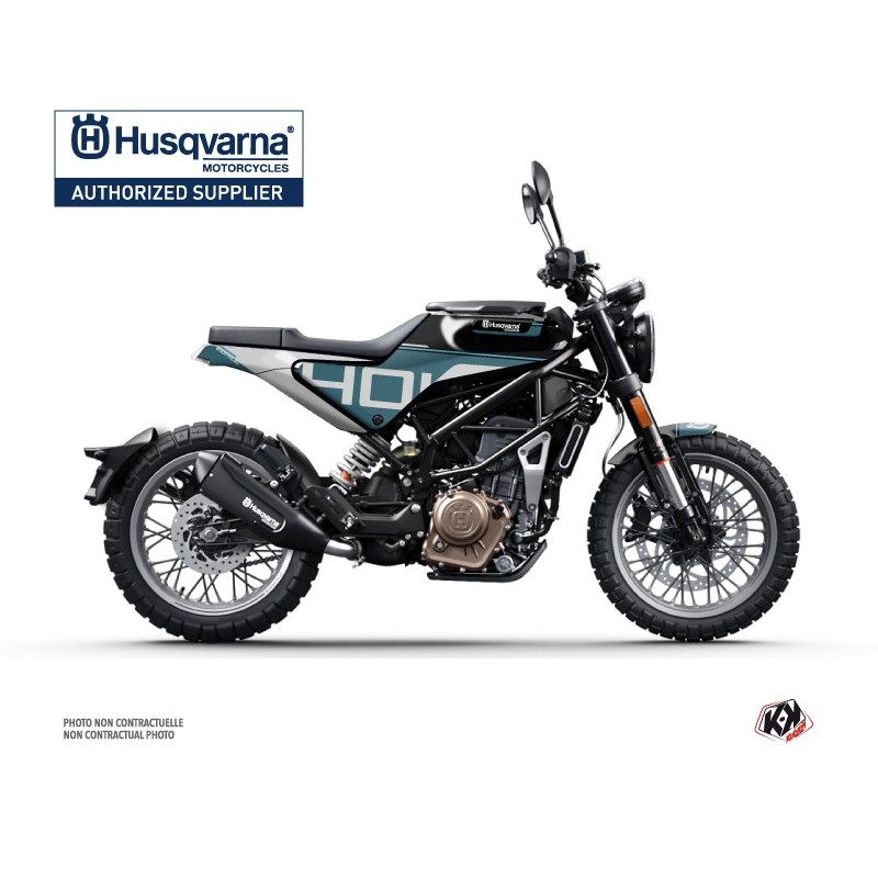 Kit déco Moto HUSQVARNA Straight Bleu/Blanc Série pour SVARTPILEN 401