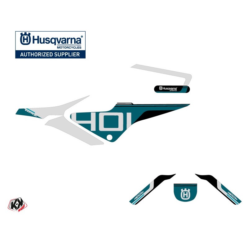 Kit déco Moto HUSQVARNA Straight Bleu/Blanc Série pour SVARTPILEN 401