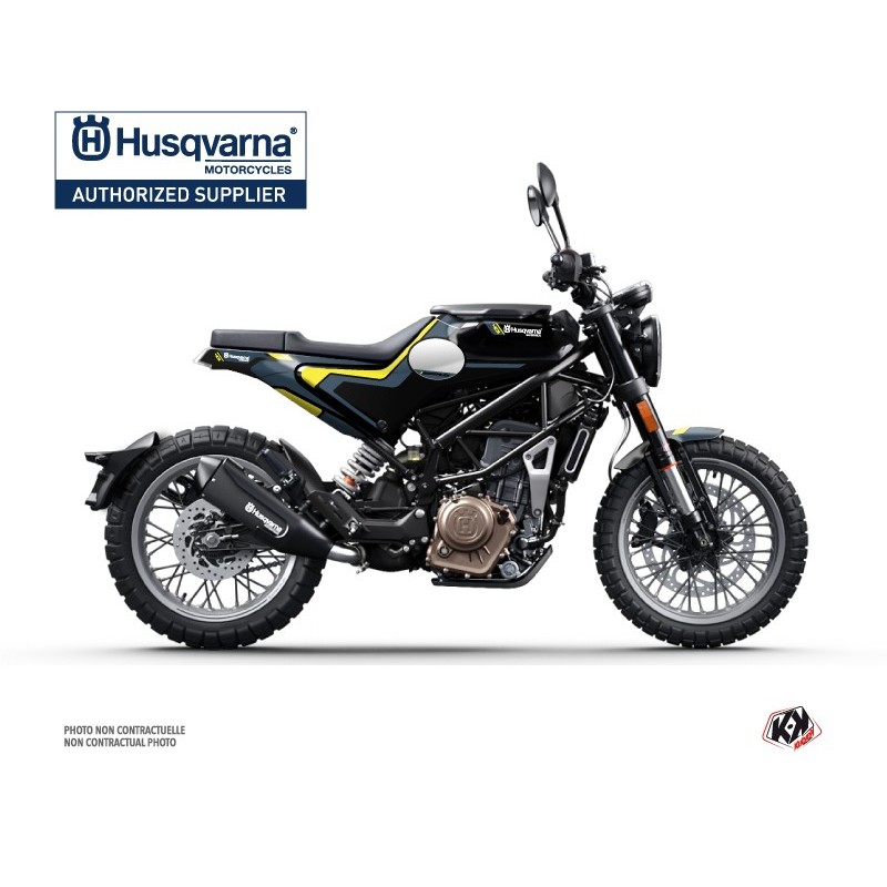 Kit déco Moto HUSQVARNA Bobber Bleu/Jaune Série pour SVARTPILEN 401