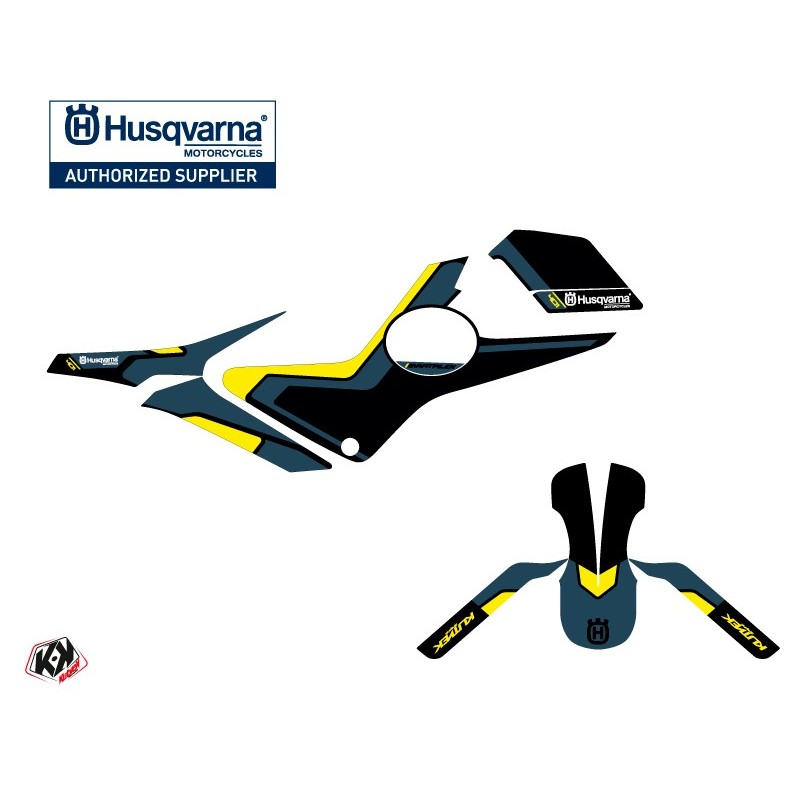 Kit déco Moto HUSQVARNA Bobber Bleu/Jaune Série pour SVARTPILEN 401