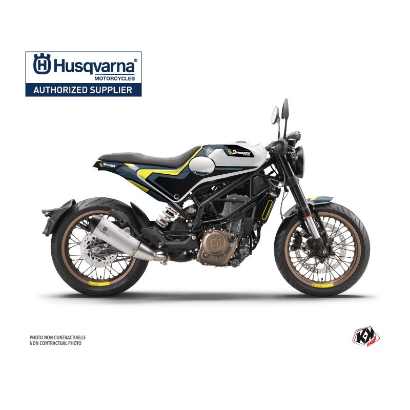 Kit déco Moto HUSQVARNA Bobber Bleu/Jaune Série pour VITPILEN 401