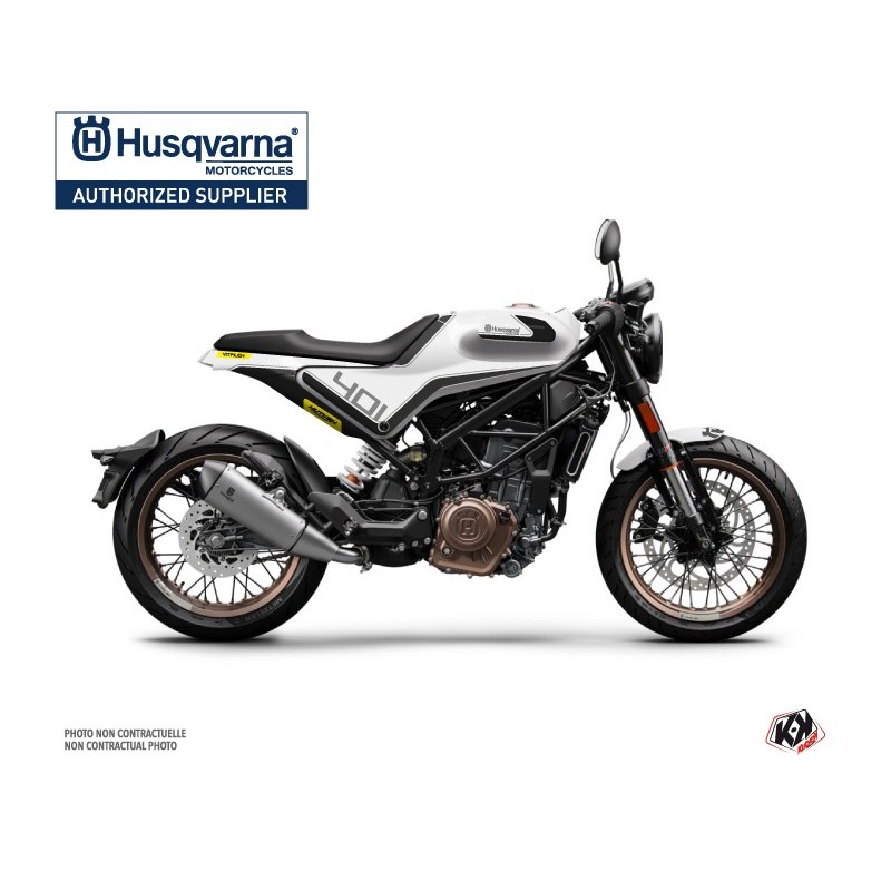 Kit déco Moto HUSQVARNA Dusk Blanc/Noir Série pour VITPILEN 401