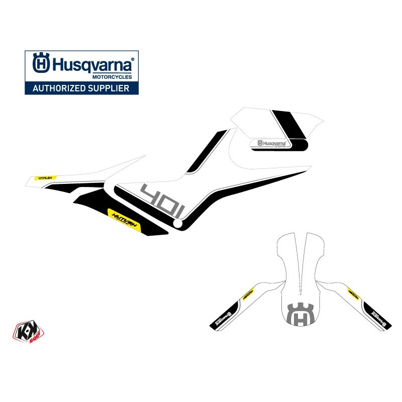 Kit déco Moto HUSQVARNA Dusk Blanc/Noir Série pour VITPILEN 401