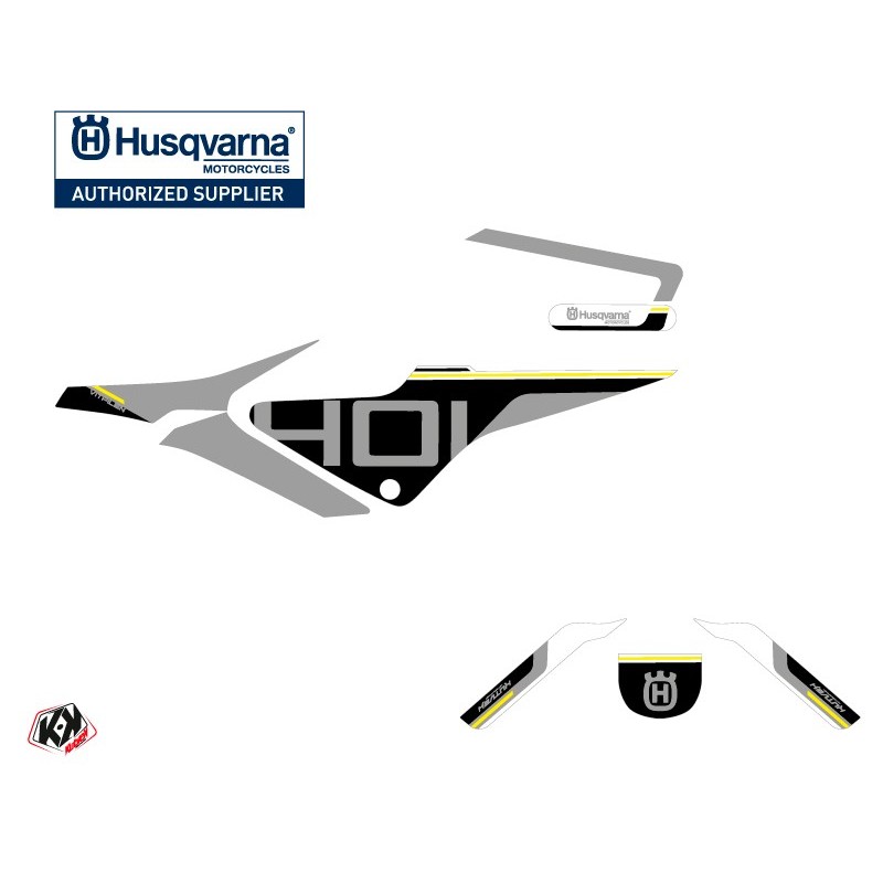 Kit déco Moto HUSQVARNA Straight Gris/Noir Série pour VITPILEN 401