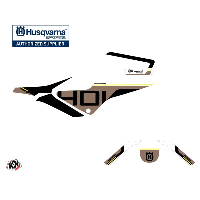 Kit déco Moto HUSQVARNA Straight Noir Marron Série pour VITPILEN 401