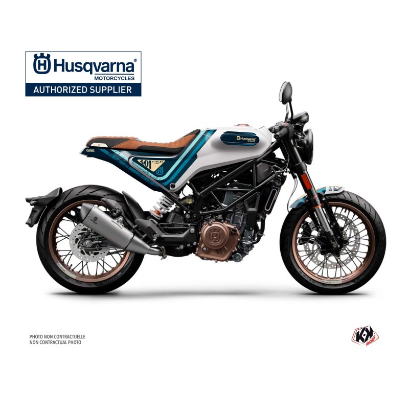 Kit déco Moto HUSQVARNA Skramb Bleu Série pour VITPILEN 401