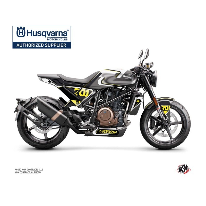 Kit déco Moto HUSQVARNA Rocket Gris/Jaune Série pour VITPILEN 701