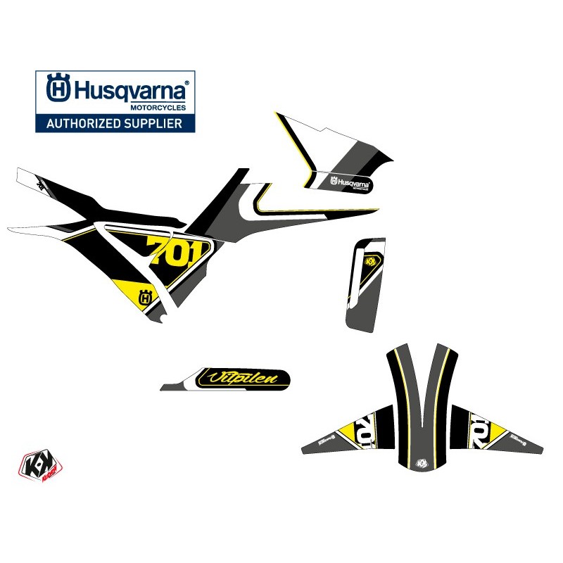 Kit déco Moto HUSQVARNA Rocket Gris/Jaune Série pour VITPILEN 701