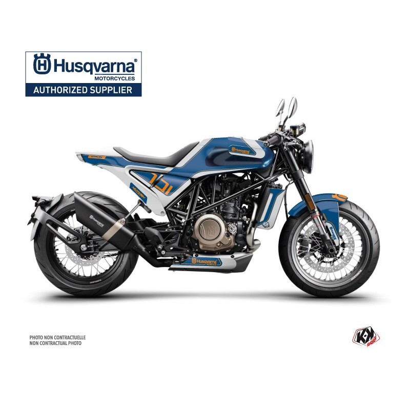 Kit déco Moto HUSQVARNA Dusk Blanc/Bleu Série pour VITPILEN 701