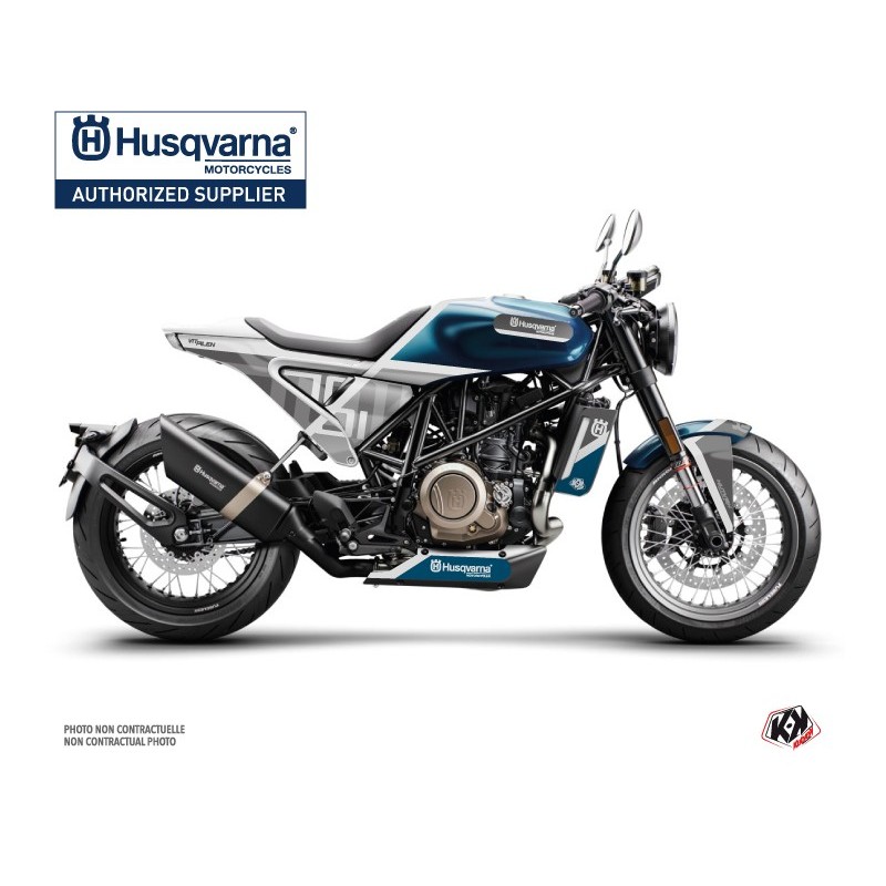 Kit déco Moto HUSQVARNA Sekment Bleu/Blanc Série pour VITPILEN 701