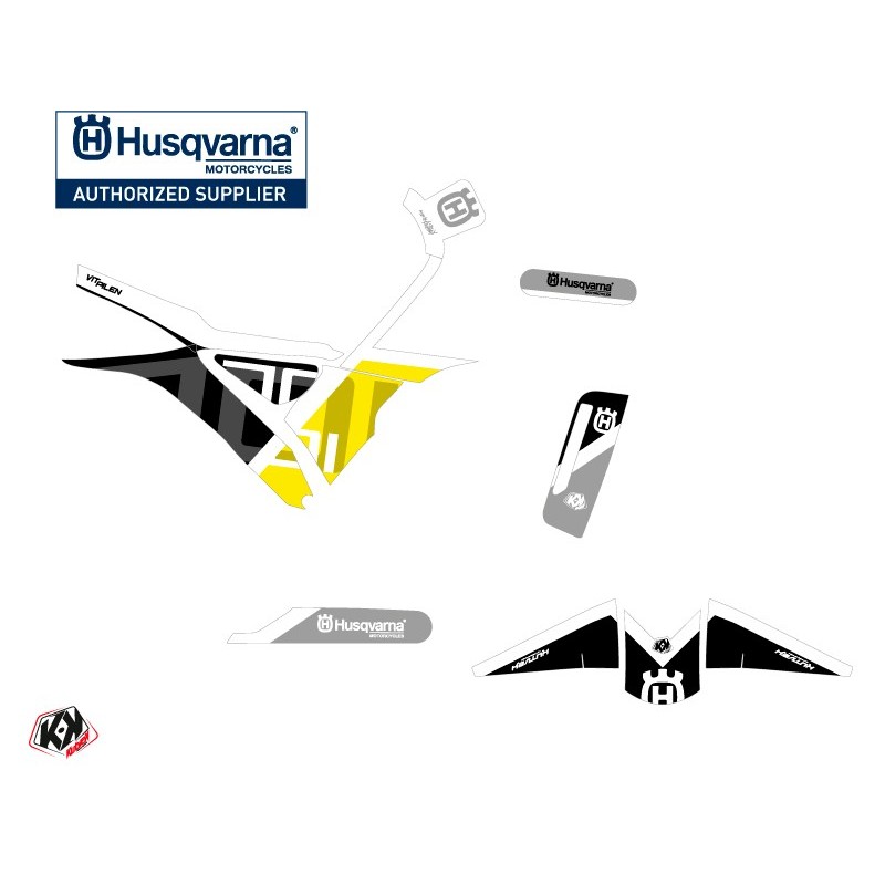 Kit déco Moto HUSQVARNA Sekment Noir/Blanc Série pour VITPILEN 701