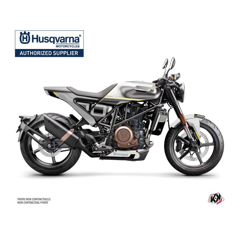 Kit déco Moto HUSQVARNA Straight Gris/Noir Série pour VITPILEN 701