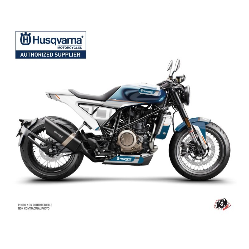 Kit déco Moto HUSQVARNA Straight Blanc/Bleu Série pour VITPILEN 701