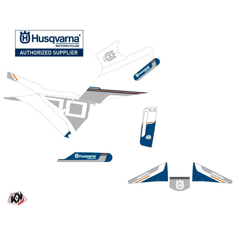 Kit déco Moto HUSQVARNA Straight Blanc/Bleu Série pour VITPILEN 701