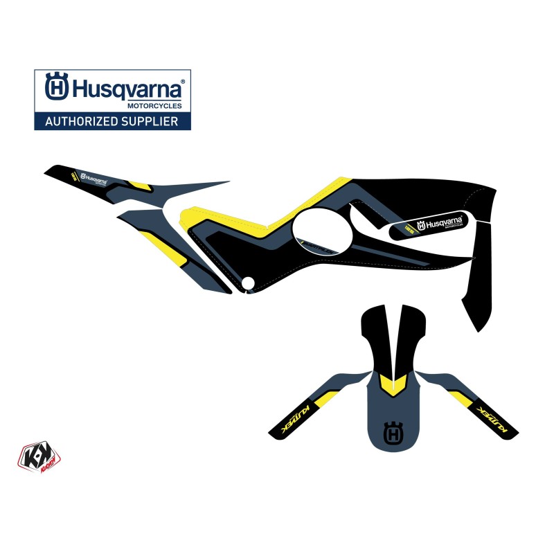 Kit déco Moto HUSQVARNA Bobber Bleu/Jaune Série pour SVARTPILEN 125