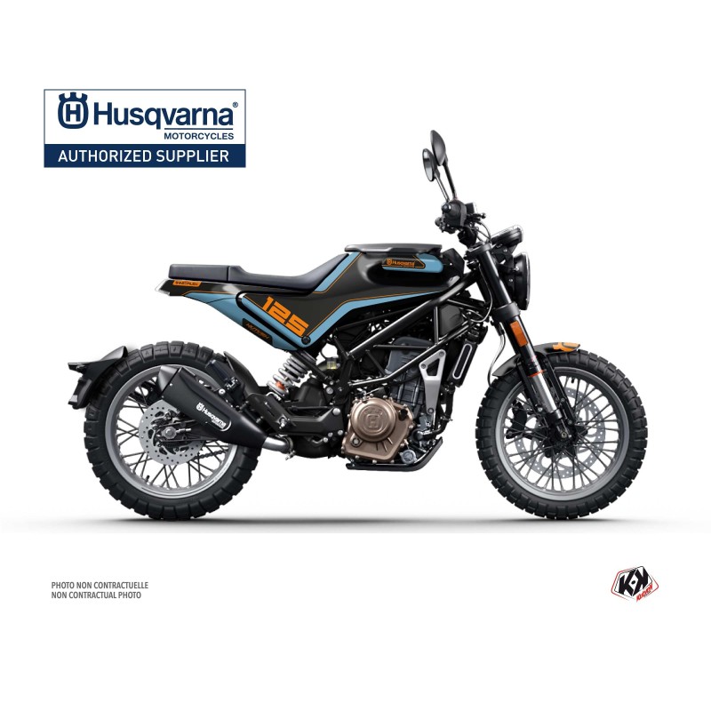 Kit déco Moto HUSQVARNA Dusk Bleu/Noir Série pour SVARTPILEN 125