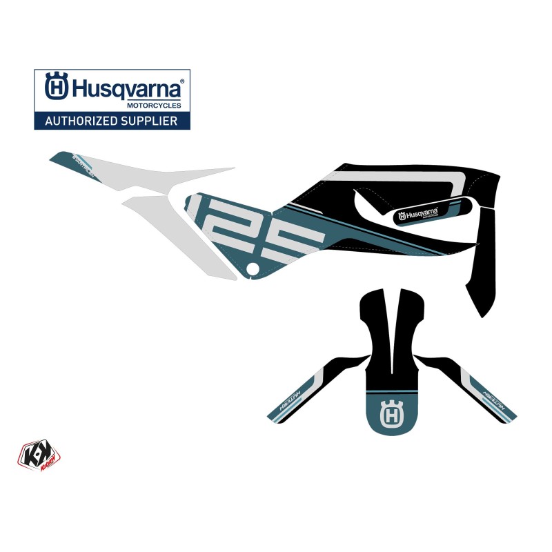 Kit déco Moto HUSQVARNA Straight Bleu/Blanc Série pour SVARTPILEN 125