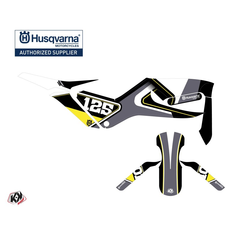 Kit déco Moto HUSQVARNA Rocket Gris/Jaune Série pour SVARTPILEN 125