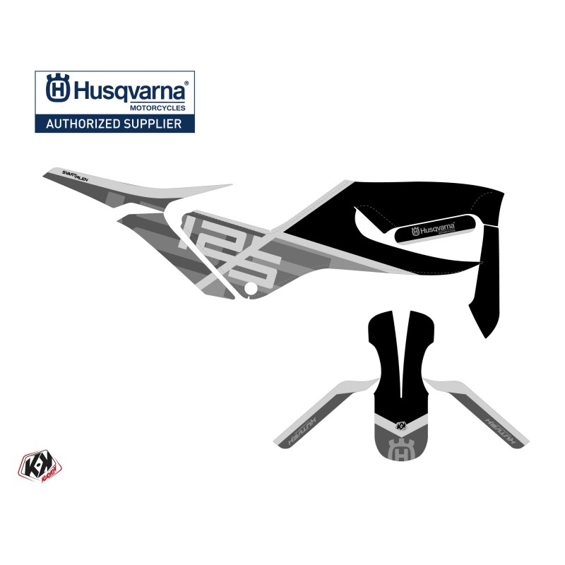 Kit déco Moto HUSQVARNA Sekment Noir/Gris Série pour SVARTPILEN 125