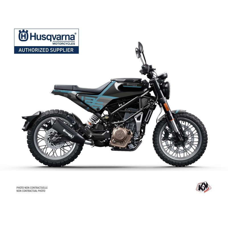 Kit déco Moto HUSQVARNA Sekment Noir/Bleu Série pour SVARTPILEN 125