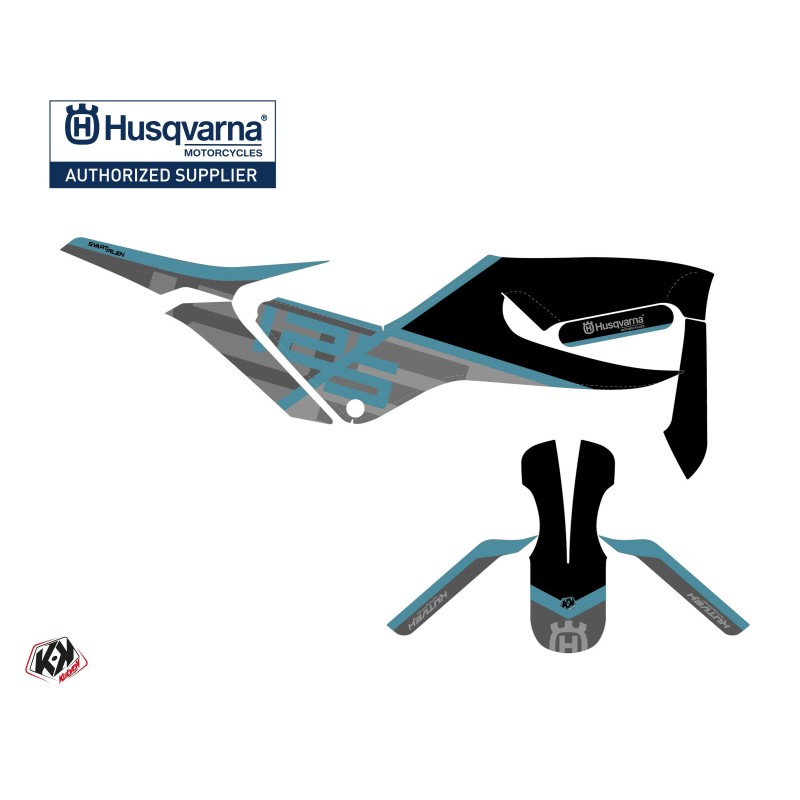 Kit déco Moto HUSQVARNA Sekment Noir/Bleu Série pour SVARTPILEN 125