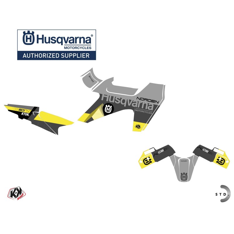 Kit déco Moto HUSQVARNA Latitude Jaune Série pour NORDEN 901