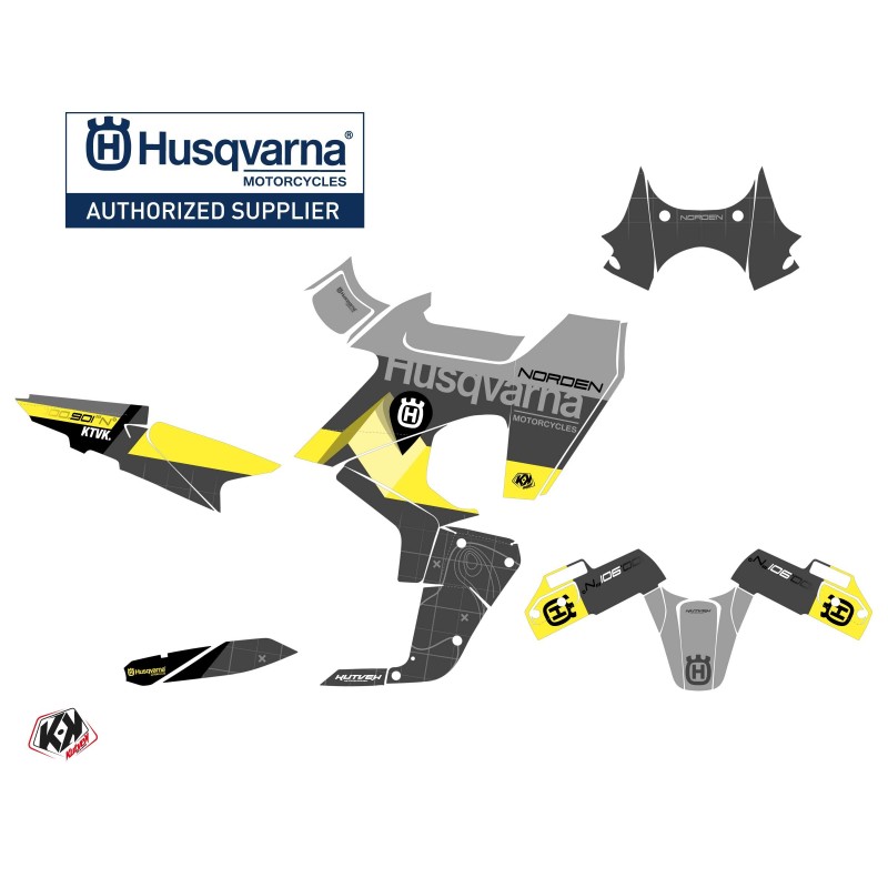 Kit déco Moto HUSQVARNA Latitude Jaune Série pour NORDEN 901