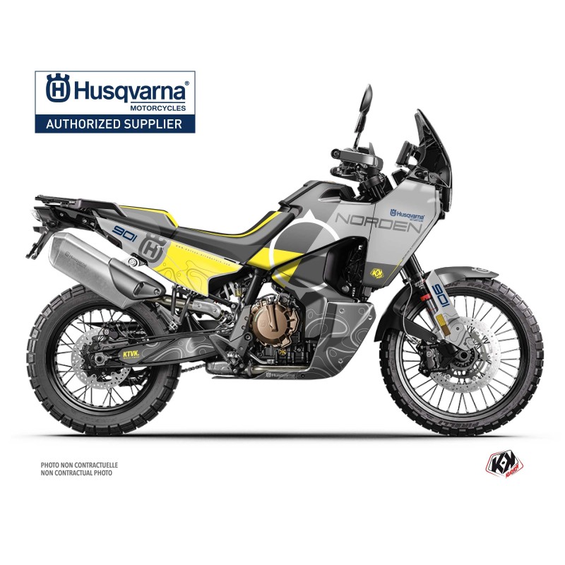 Kit déco Moto HUSQVARNA Kompass Jaune Série pour NORDEN 901