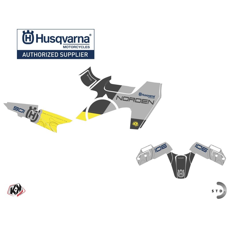 Kit déco Moto HUSQVARNA Kompass Jaune Série pour NORDEN 901