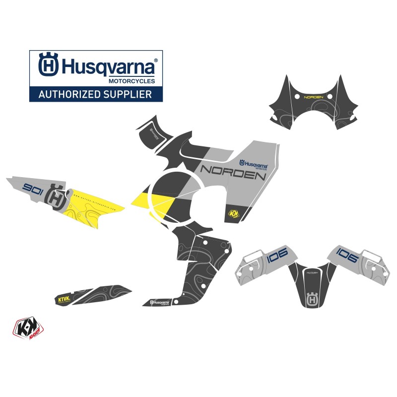 Kit déco Moto HUSQVARNA Kompass Jaune Série pour NORDEN 901