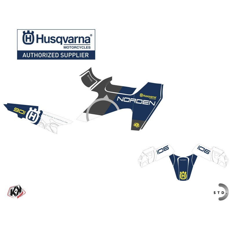 Kit déco Moto HUSQVARNA Kompass Bleu Série pour NORDEN 901