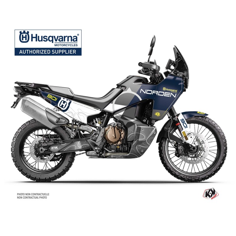 Kit déco Moto HUSQVARNA Kompass Bleu Série pour NORDEN 901